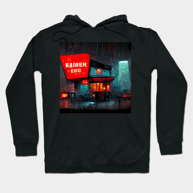 Rainy Ramen Shop Hoodie by ArkMinted